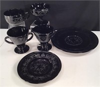 Lot of Black Glassware
