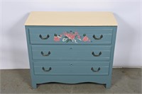 Antique 3-Drawer Chest of Drawers - Handpainted