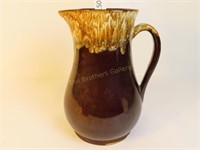 Roseville Pottery Pitcher, Brown Drip Glaze-10.5"