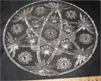 12" Pressed Glass Star of David Anchor Platter