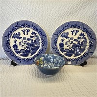 Vintage Blue Willow Plates, Takara Yamauchi Bowl