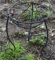 Black Wrought Iron Garden Planter Pot Stand 11.5d