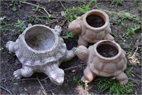 (3) Lawn & Garden Turtle Planter Flower Pot Lot