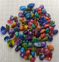 Lot of colored seashells