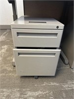 2 DRAWER METAL ROLLING FILING CABINET