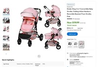 E9864  Kinder King 2-in-1 Stroller, Pink