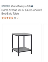 Sander North Avenue Faux Concrete Side Table