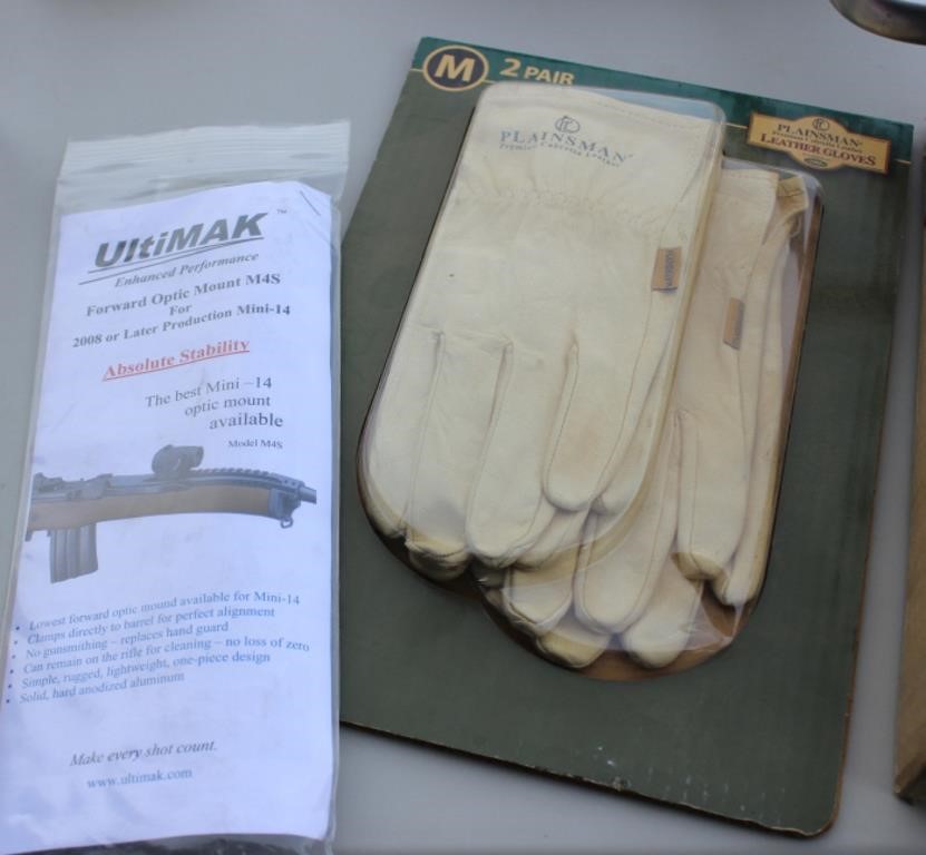 Mini 14 ultimak rail and leather gloves
