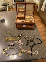 Jewelry box and assorted jewelry