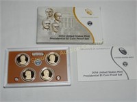 2014 (S) 4 pc. Presidential $1 coin proof set