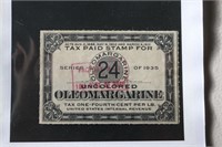 Oleomargarine Tax Paid For Stamp