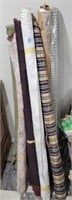 8 PARTIAL ROLLS OF UPHOLSTERY FABRIC