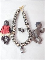 African American bisque dolls, African trade beads
