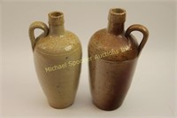 PAIR OF OLIVE OIL STONEWARE DISPENSERS