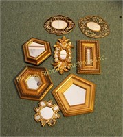 SET OF EIGHT GILDED MIRRORS