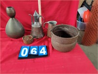 copper vases pitcher pots lot