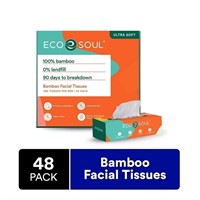 New ECO SOUL 100% Compostable Bamboo Facial Tissue