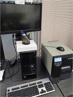 HP 110 Desktop with Zebra ZM400 Label Printer