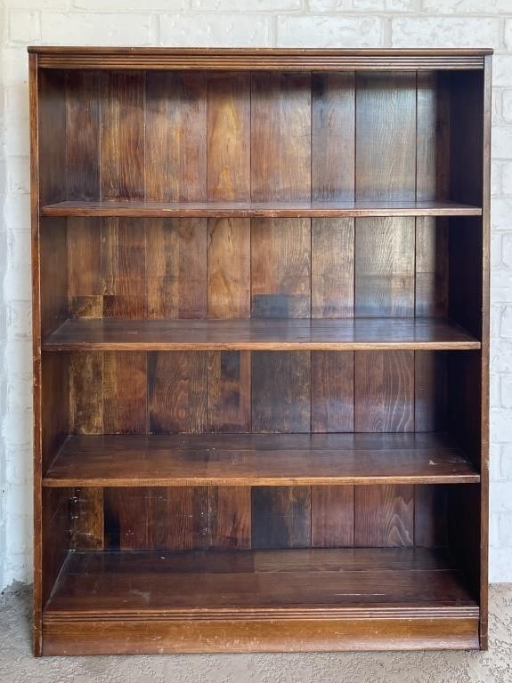 Vintage Solid Wood Four Shelf Bookcase 36in W x