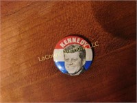 JFK., John F. Kennedy pin, 1" dia.