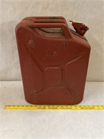 Vintage Red Metal Gasoline Can