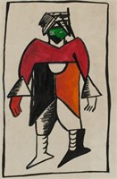 Russian Mixed Media on Paper Signed K Malevich