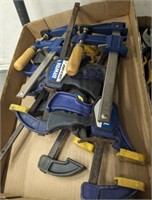 TRAY OF FURNITURE CLAMPS