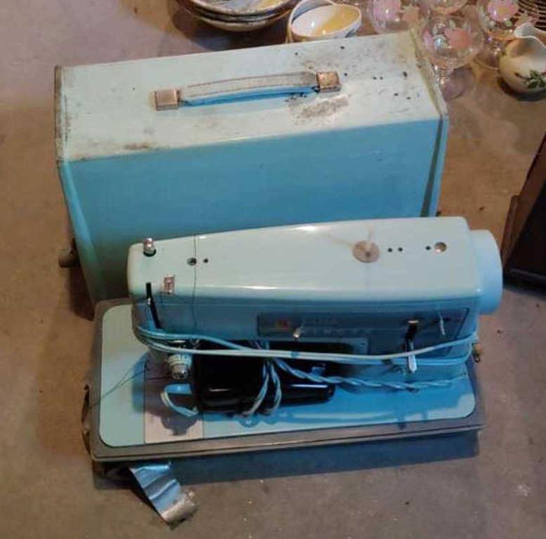 Turquoise Singer Sewing Machine