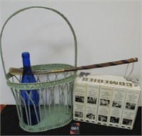 Comedy VHS Tapes, Wire Basket & Shoe Horn