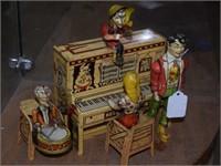 Vtg Wind Up "Lil Abner" Piano Scene Tin Toy