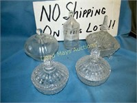 5pc Covered Glass Candy Dish