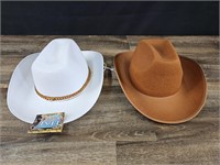 Lot of 2 Adult Size Costume Cowboy Hats