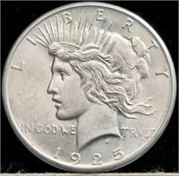 1925 Peace Silver Dollar Coin Uncirculated