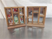 Tiny mirrored curio shelves