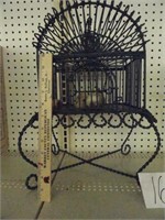 Rod Iron bird cage-17" x 12" x 9"