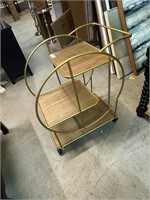 Contemporary Metal & Wood Tea Cart