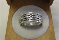 925 Sterling Silver Spinning Ring Sz 7.5