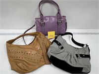 Ladies Handbags Purse Leather Look Carlos Tassle