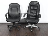 Leather Adjustable Rolling Office Chairs