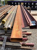 Two 1/4"metal beams 3-in x 8 in x 24 ft long