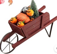 Retail$50 Wooden Wagon Planter(Red)