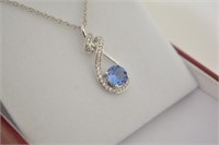 Genuine Tanzanite and Diamond Necklace