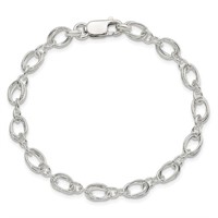 Sterling Silver Fancy Link 5.5 MM Bracelet