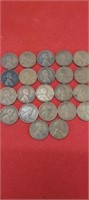 WHEAT PENNIES (22) 1910-1939 MIXED DATES