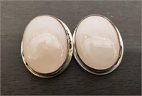 Pair of Marked Sterling Louis Booth Rose Quartz