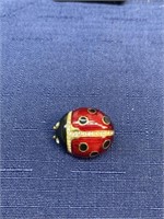 Ladybug pin enamel and crystal