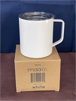 New Maars WHITE insulated mug stainless 14oz