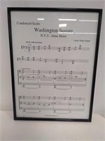 Framed sheet music to "Washington Square"