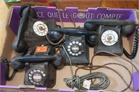 (4) Vintage 1940s dial telephones