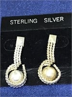 Large sterling silver hoops earrings